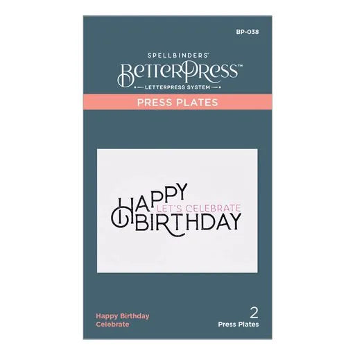 Plaque d'impression Joyeux Anniversaire Célébrer de la Collection BetterPress