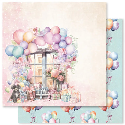 Papier C 12 x 12 Thème Fête d'Anniversaire (Paquet en Vrac de 12) 33291