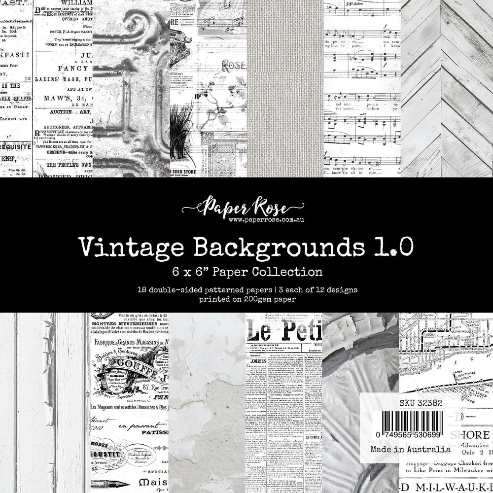 Collection de papier 6x6 Vintage Backgrounds 1.0 32382