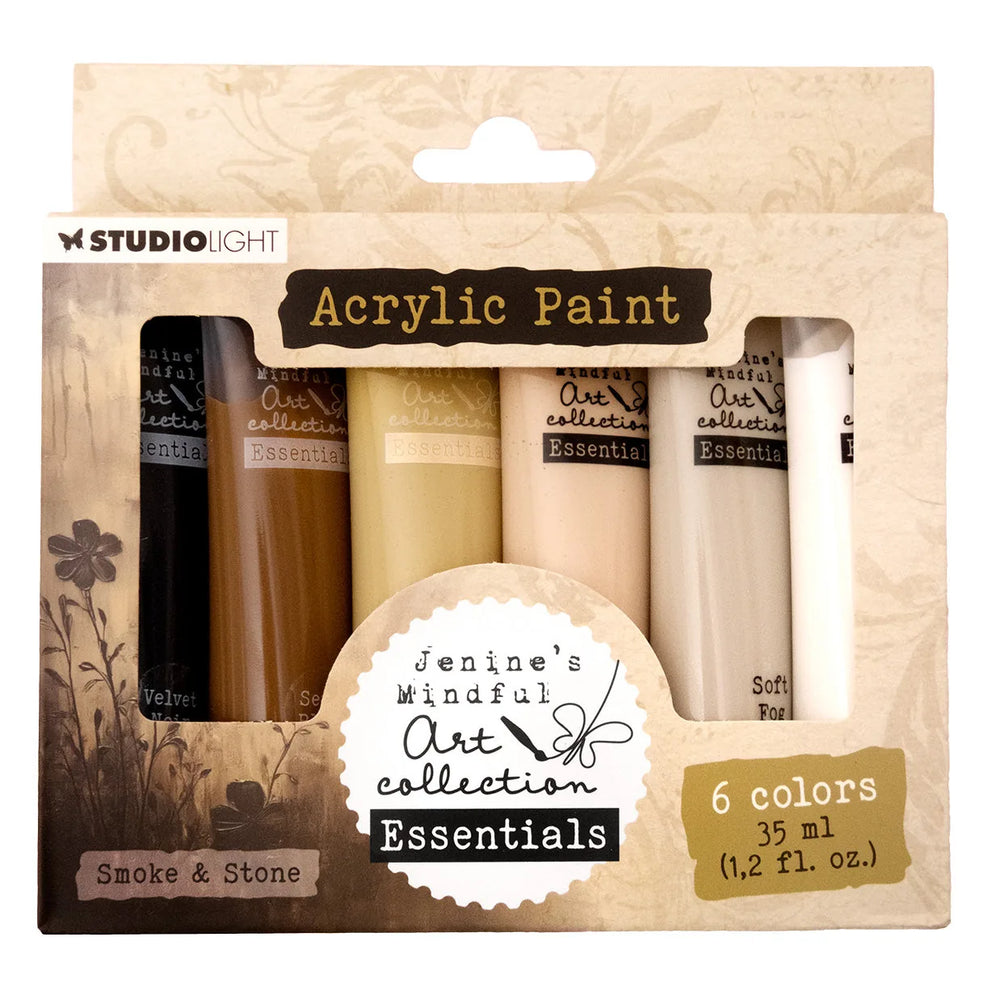 JMA Peinture Acrylique Essentiels Fumée & Pierre 172x154x25mm 6 Pièces