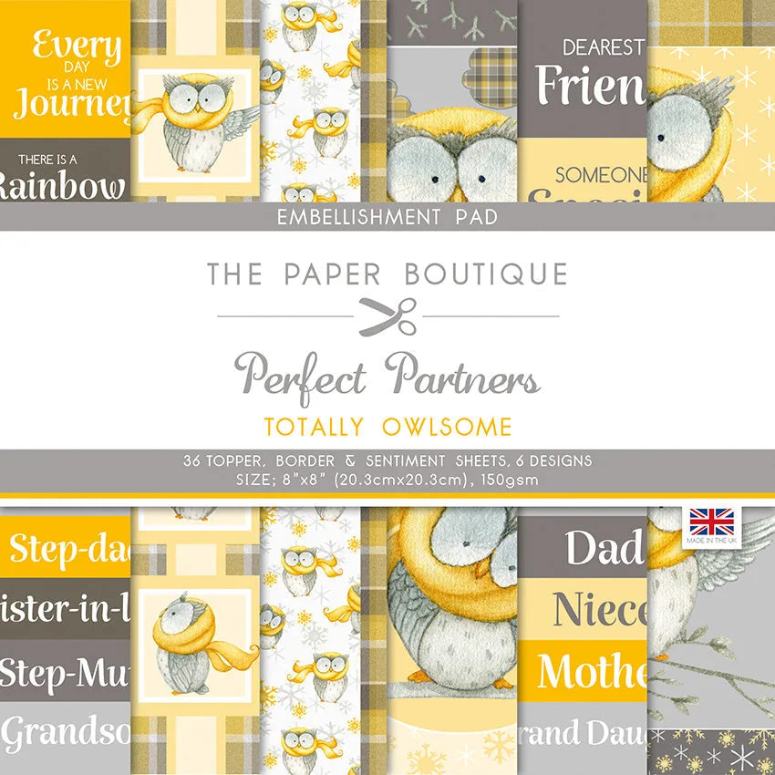 The Paper Boutique Perfect Partners Totally Owlsome 8 po x 8 po Embellissements