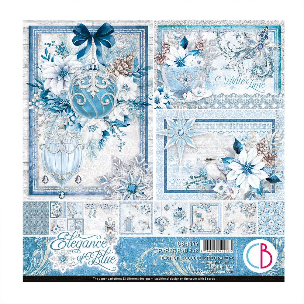 Élégance Bleue Bloc 8"x8" 12/Paq