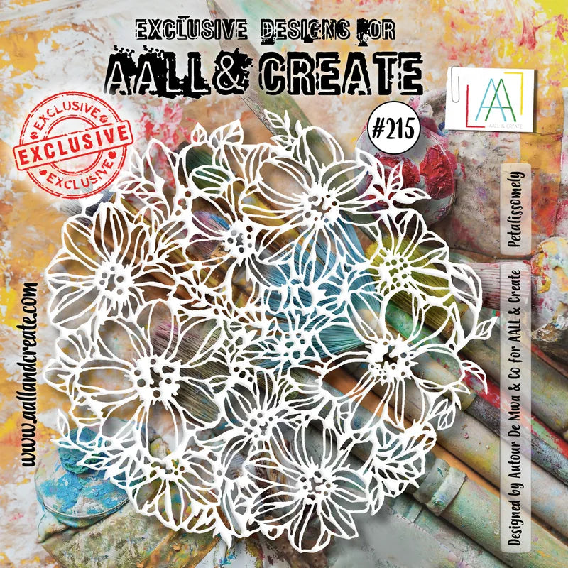 AALL and Create #215 - 6"x6" Stencil - Petalissomely