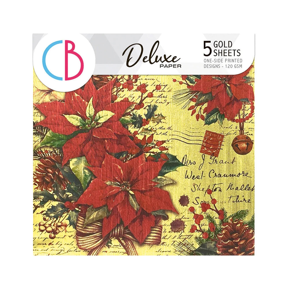 Ambiance de Noël Papier Deluxe Or 6"x6" 5/Paq