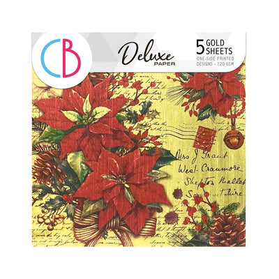 Ambiance de Noël Papier Deluxe Or 6"x6" 5/Paq