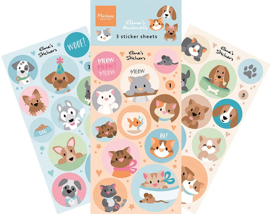 Autocollants Marianne Design - Les Chats & Chiens d'Eline