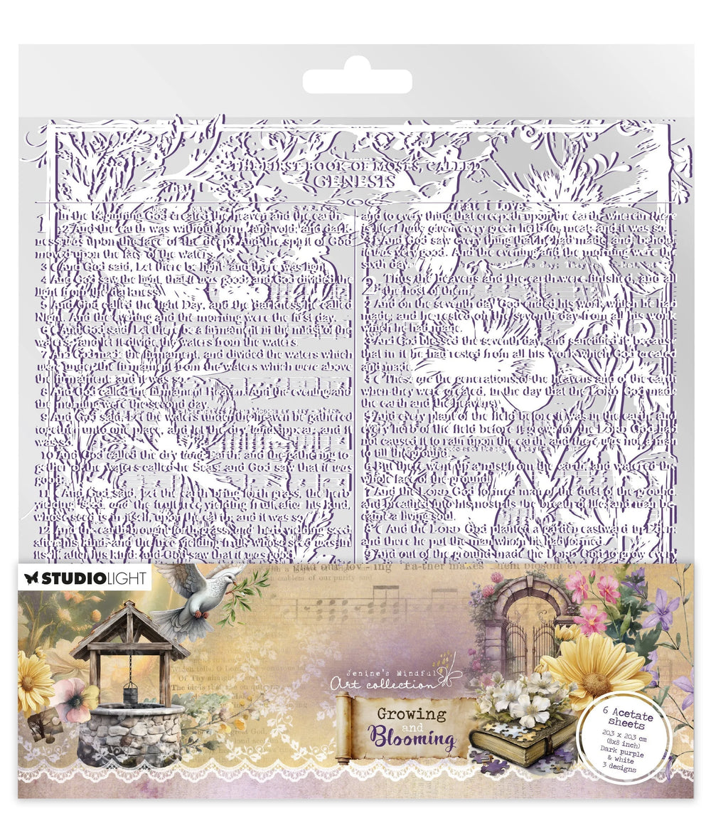 JMA Feuilles Acétate Blanc & Violet Foncé Croissance & Floraison 6 Feuilles