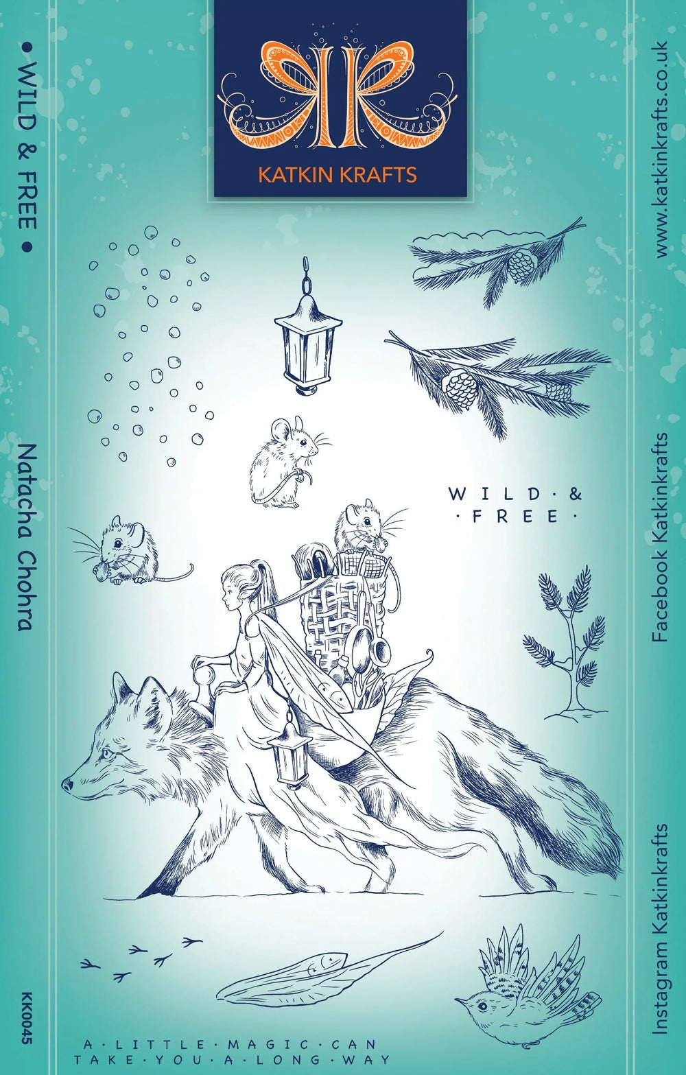Katkin Krafts Collection "Wild & Free" Tampons Clairs 6 po x 8 po