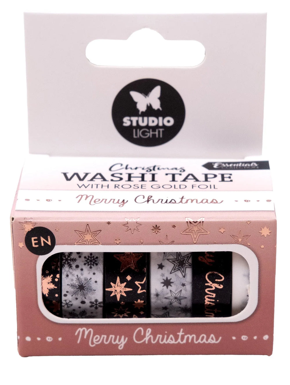 Ruban Washi SL Noir/Blanc - Essentiels Or Rose 6 PIÈCES