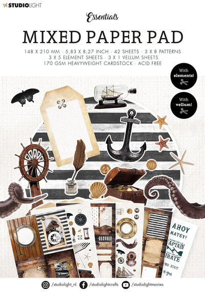 Bloc de papier mélangé SL Vintage Treasures Sea Essentials 148x210x9mm 42 FEU nr.19