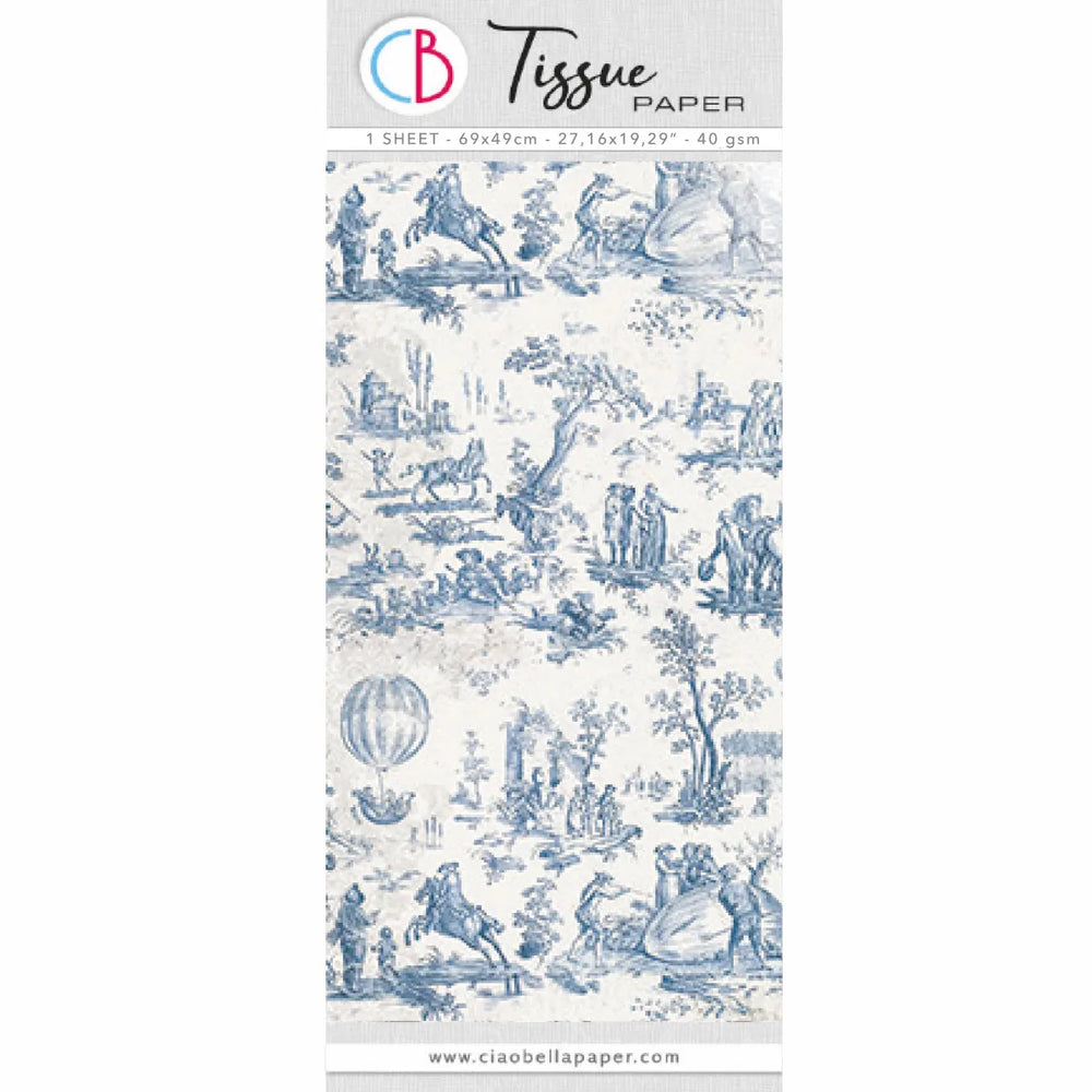Papier de soie 69x49 cm 27,66"x19,29” Toile de Jouy