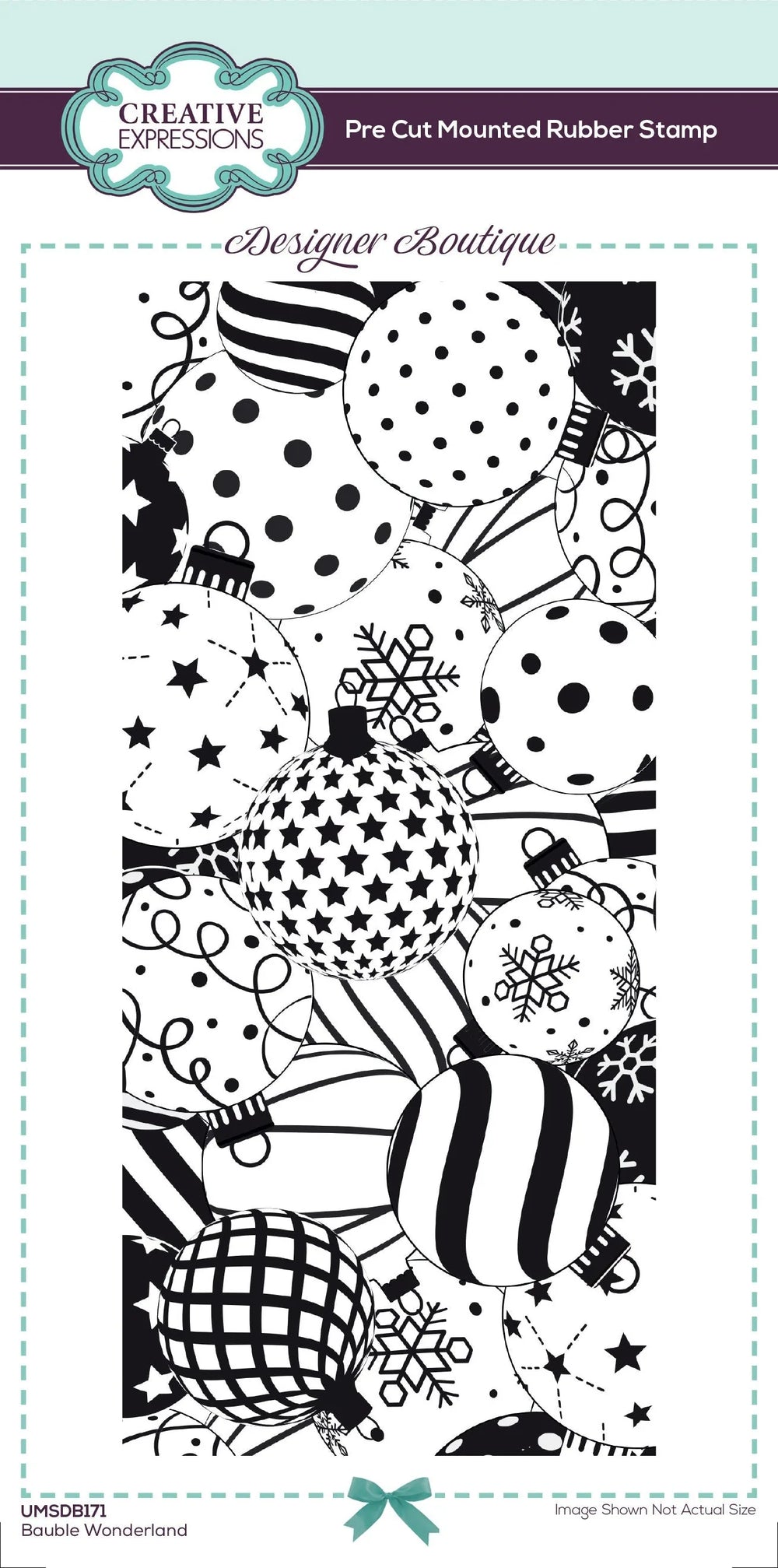 Creative Expressions Designer Boutique Bauble Wonderland 4 po x 8 po Tampon prédécoupé