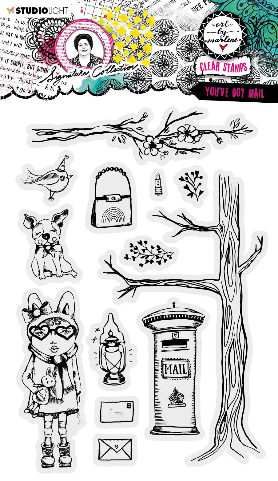 Tampon transparent ABM You've Got Mail Signature Collection 265x153x1mm 13 PC nr.472