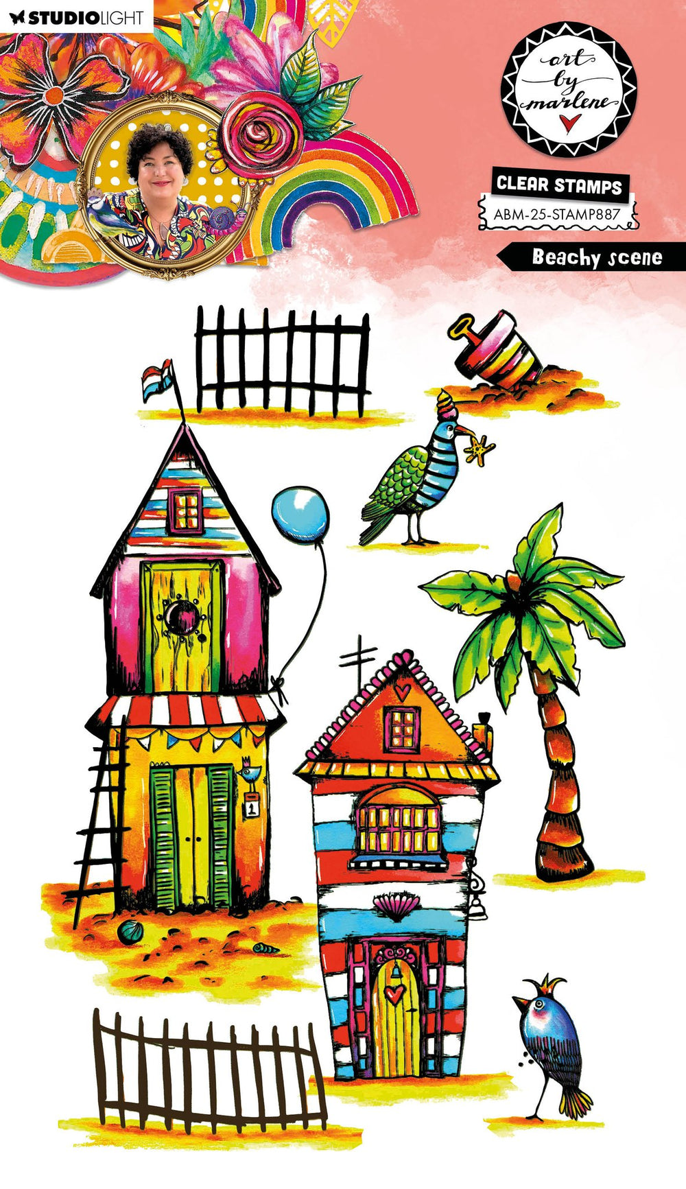 ABM Clear Stamp Beachy Scene Art By Marlene 148x210x3mm 8 Pieces — Ecstasy Crafts