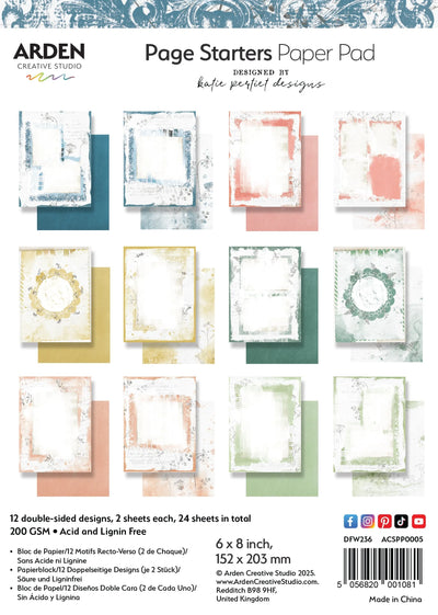 Bloc de papier Arden Creative Studio Page Starters 6 po x 8 po