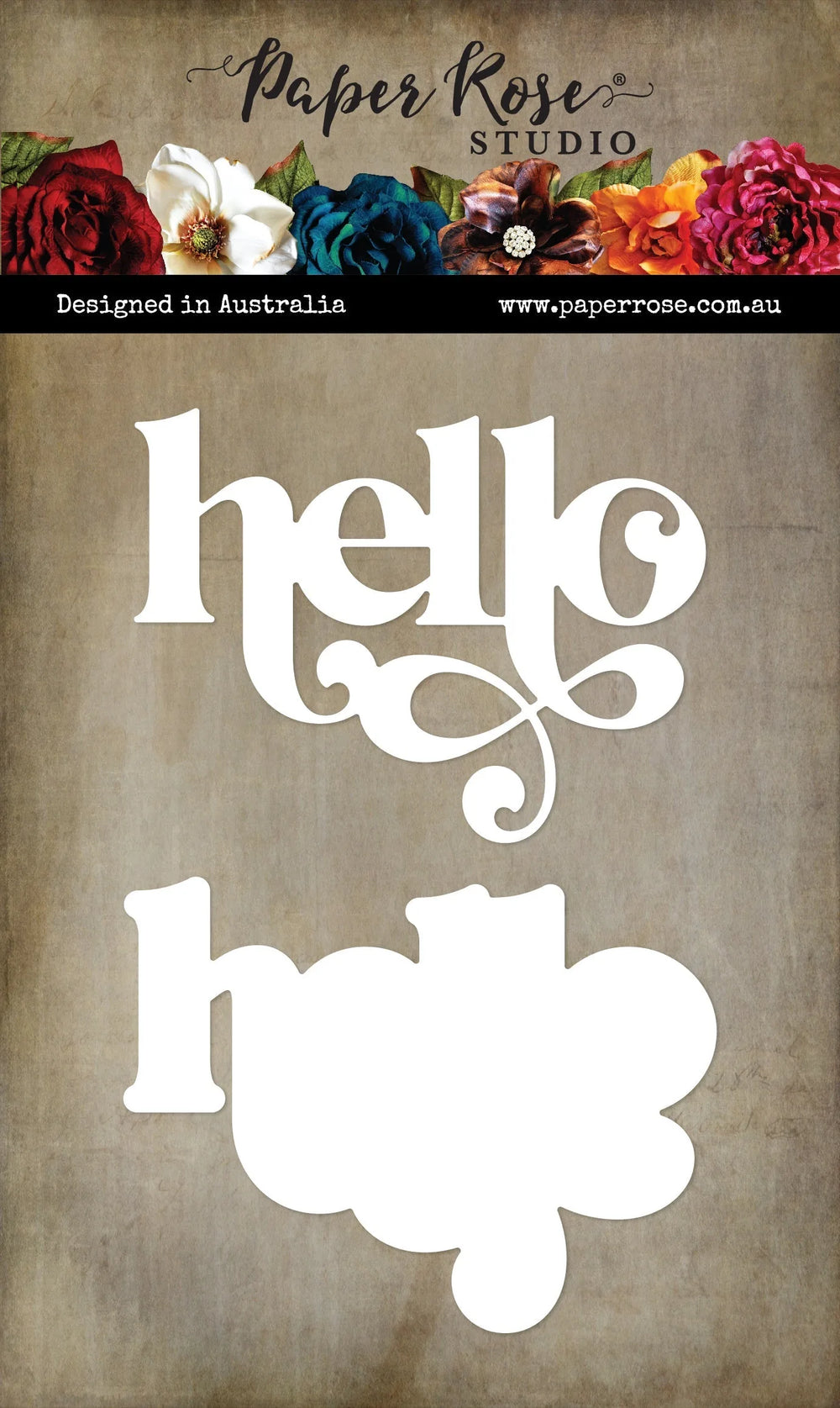 Pochoir à découper "Hello" en métal superposé, écriture fantaisie 32478