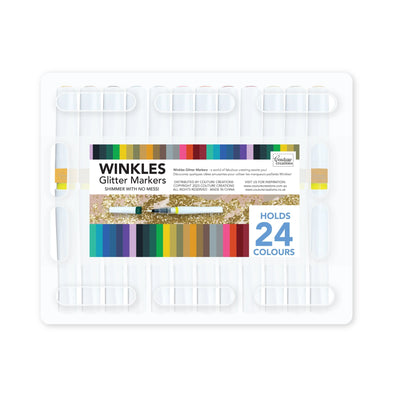 Ensemble de stylos pailletés Winkles Shimmer – 12 couleurs dans un étui (peut contenir 24 stylos)