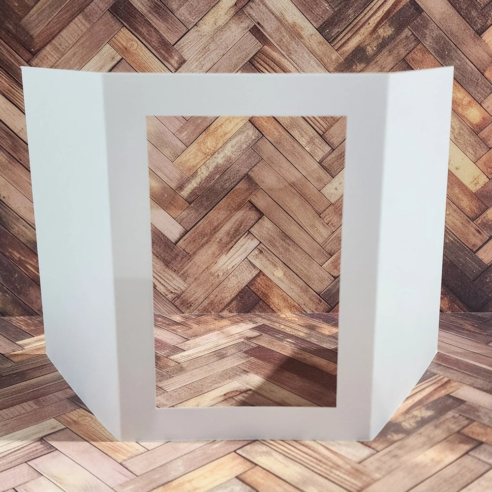 Rectangle Window Tri Fold White Card Bases - 4.25 x 5.5" - 10 pieces 34590