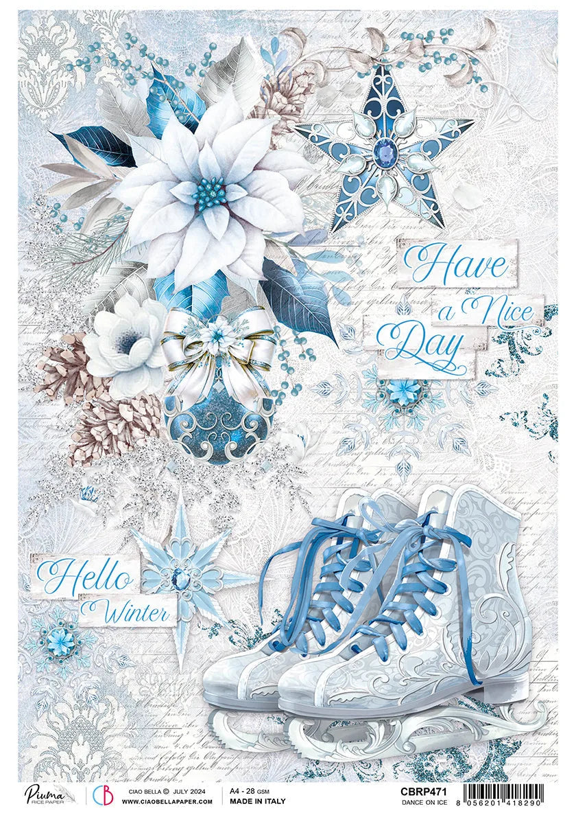 Rice Paper A4 Dance on Ice - 5 Sheets