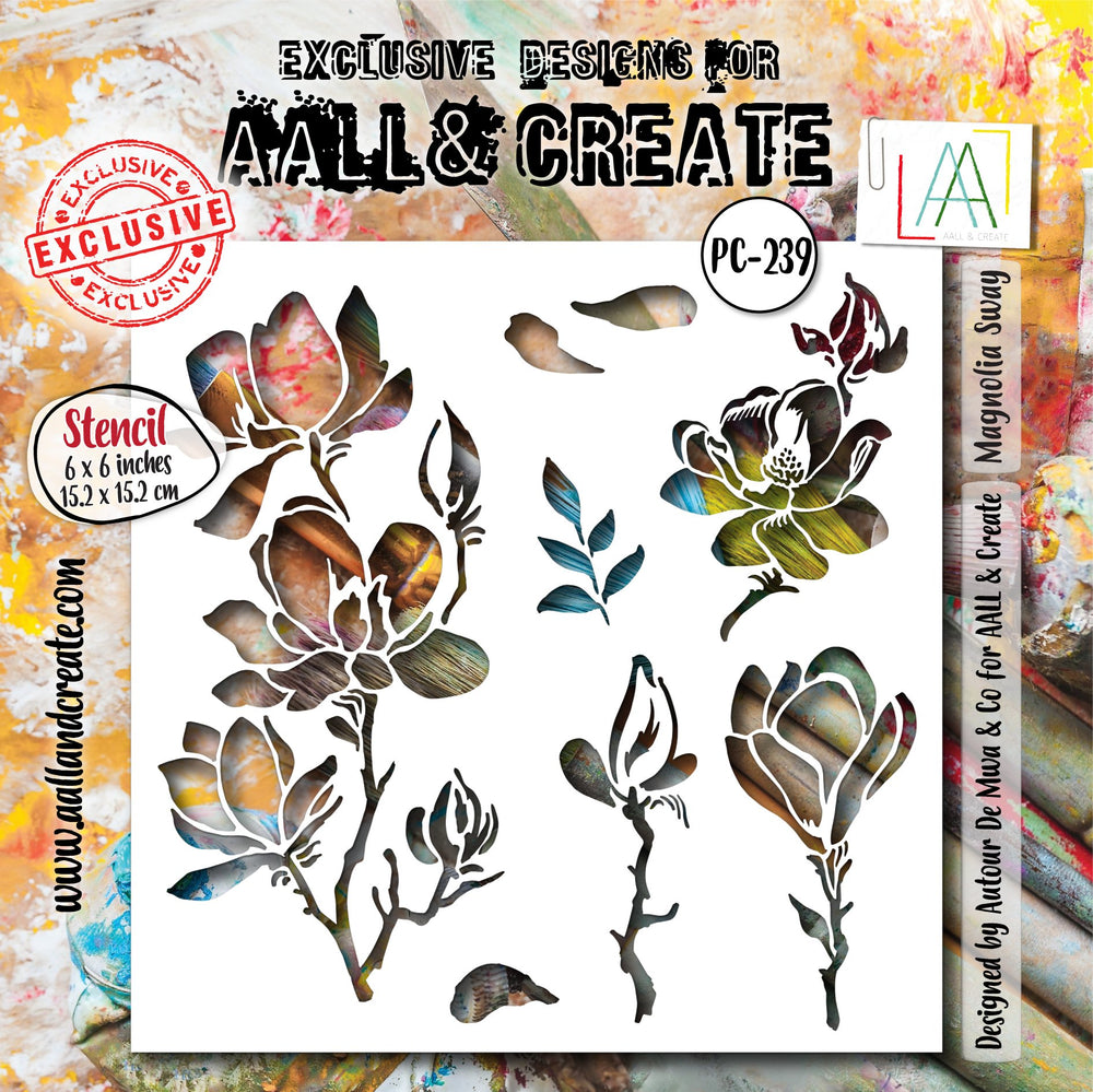 AALL and Create - 6"x6" Stencil - Magnolia Sway — Ecstasy Crafts