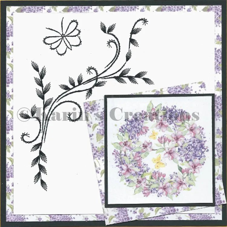 Motif de broderie KC - Branche de papillon