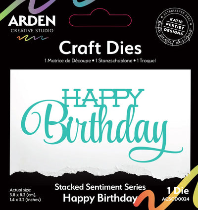 Arden Creative Studio Série Sentiment Pochoir Joyeux Anniversaire Empilé