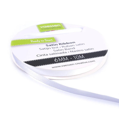 Ruban de satin Vaessen Creative 6 mm x 10 m Blanc