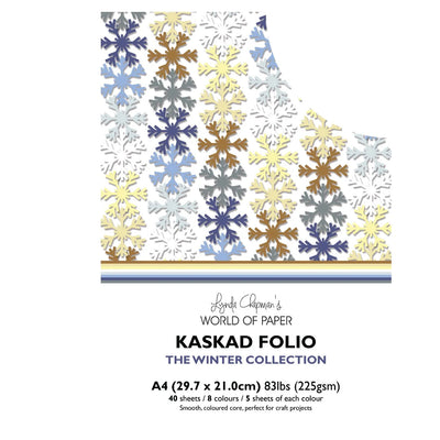 Papier cartonné Kaskad Folio Collection Hiver A4 225gsm à âme colorée 40 feuilles