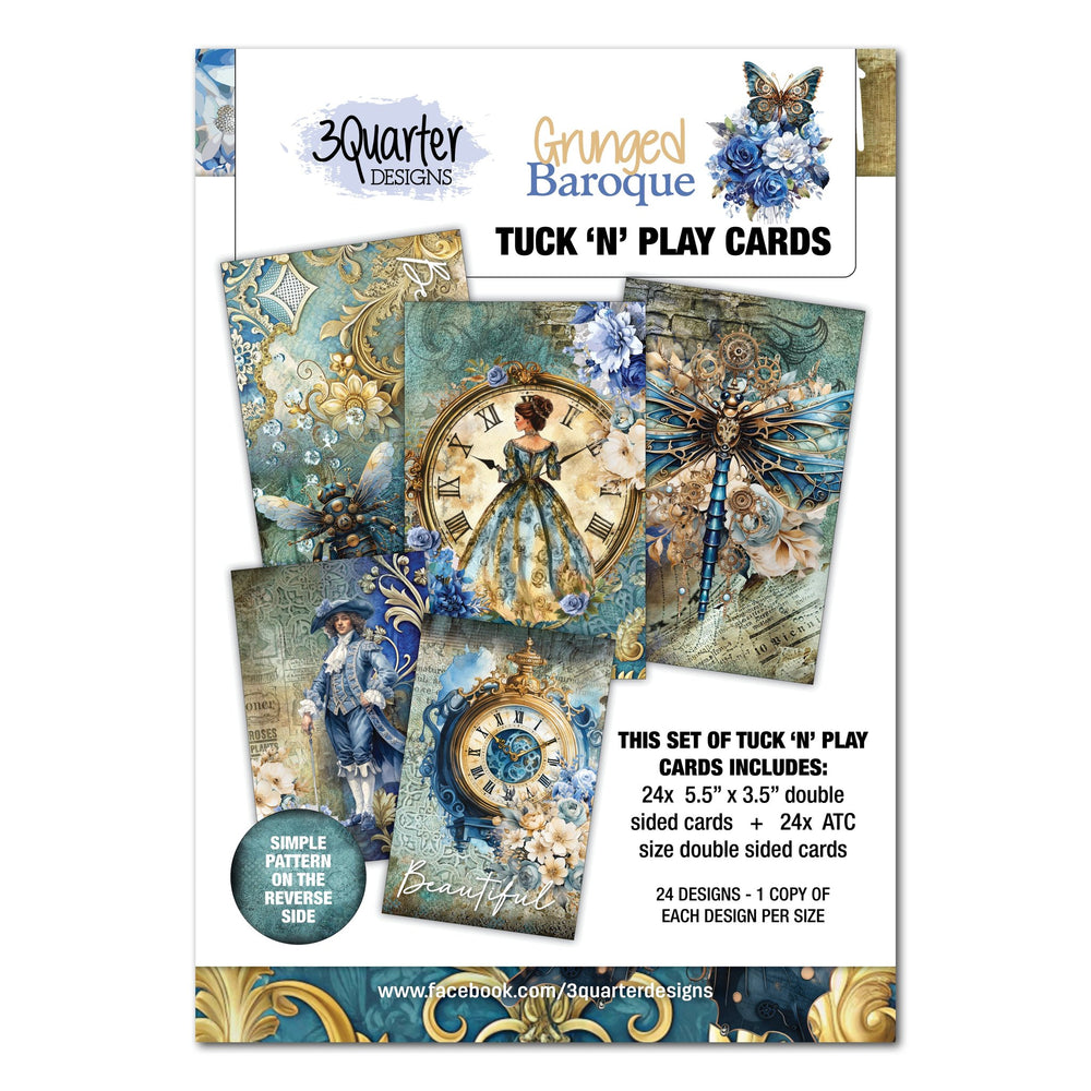 3Quarter Designs Grunged Baroque - Tuck N Play Cards — Ecstasy Crafts