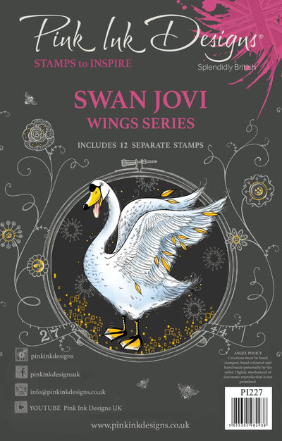 Pink Ink Designs Swan Jovi Ensemble de tampons transparents 6 po x 8 po