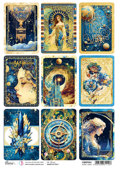 Rice Paper A4 Astral Cards - 5 Sheets