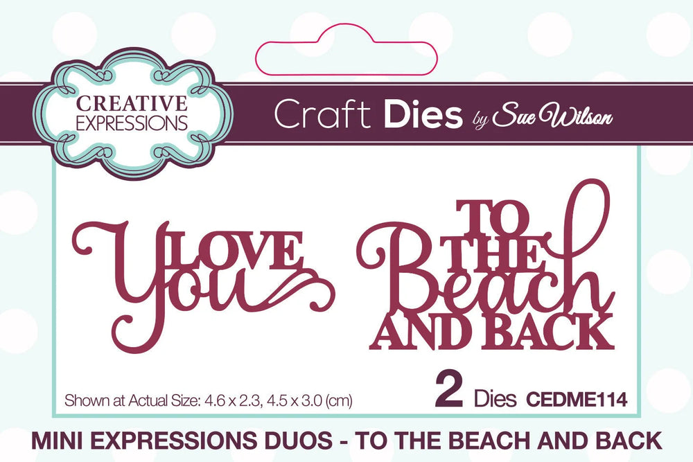 Creative Expressions Sue Wilson Duo Mini Expressions « De retour de la plage » Pochoir de découpe