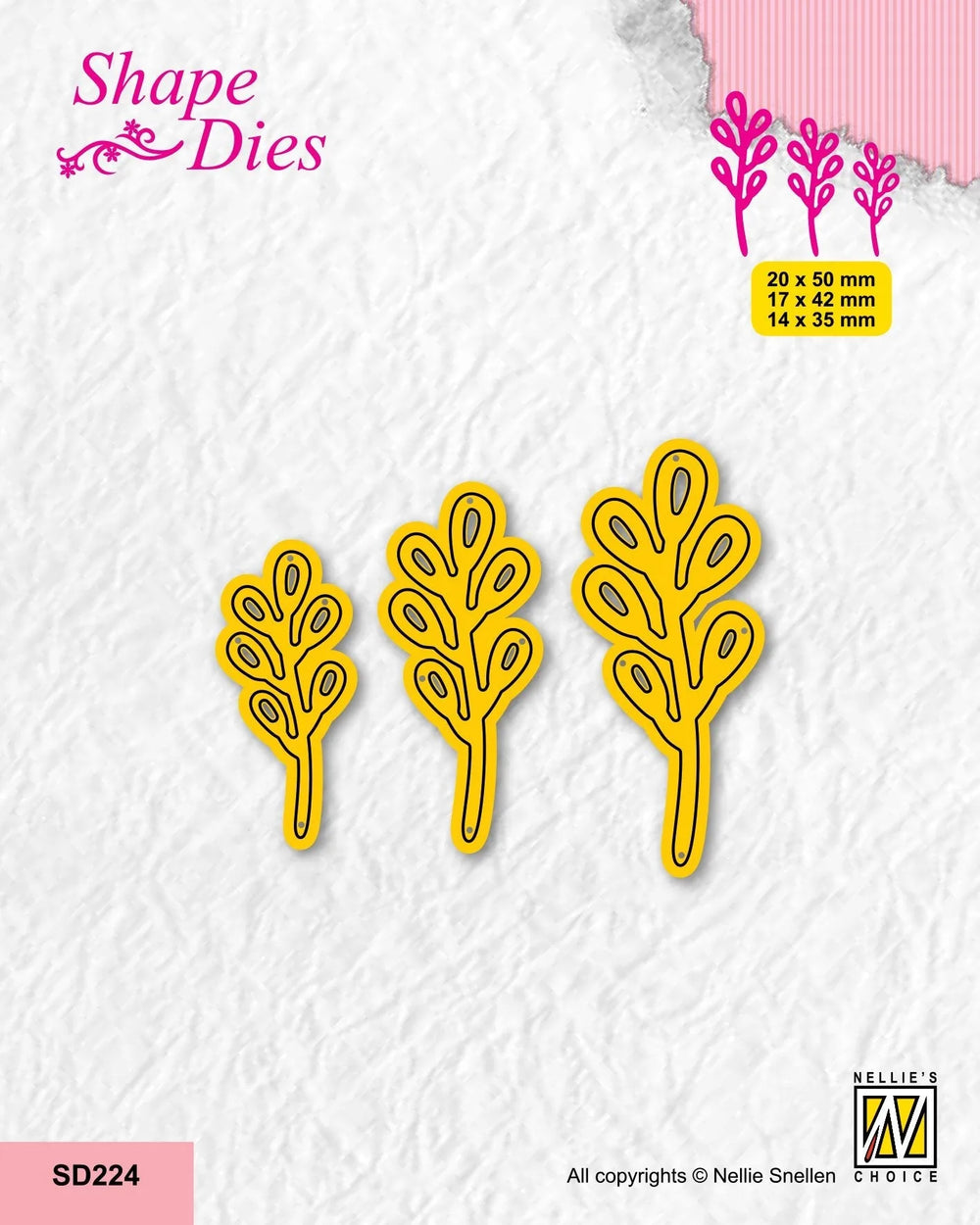 Nellie's Choice Matrices de découpe - Ensemble de 3 branches-3