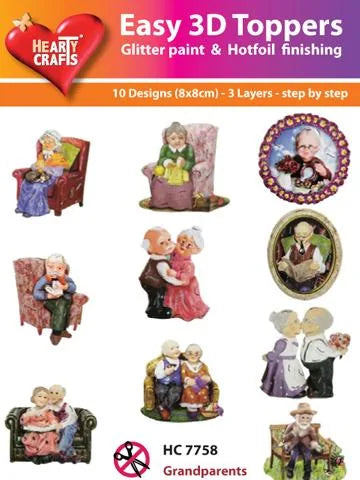 Easy3D Toppers prédécoupés - Grands-parents