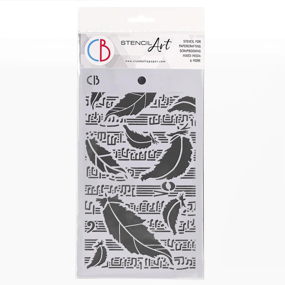 Pochoir Texturé Ciao Bella 5x8 Plumes de Cygne