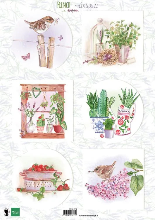 Feuille de découpe Herbes Antiques Françaises A4
