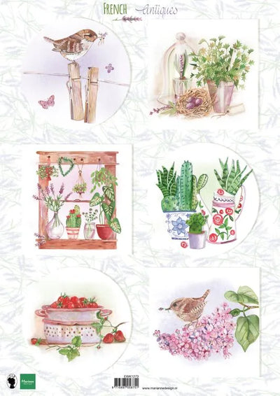 Feuille de découpe Herbes Antiques Françaises A4