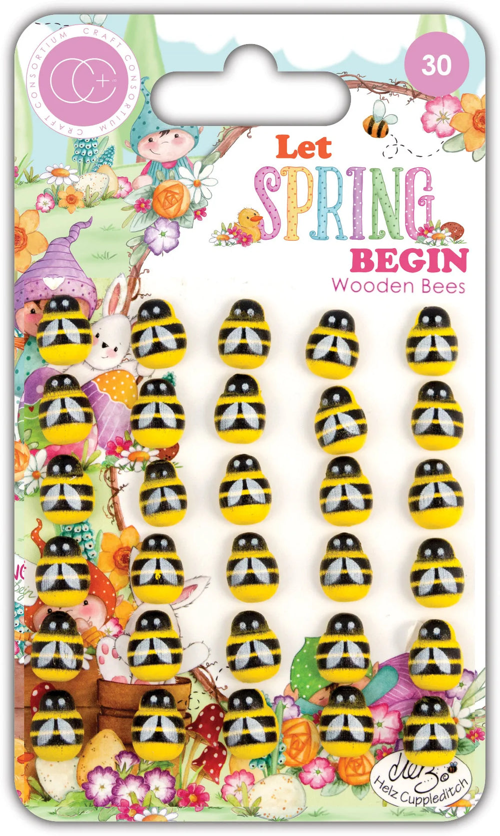 Craft Consortium : Que le printemps commence - Abeilles adhésives en bois