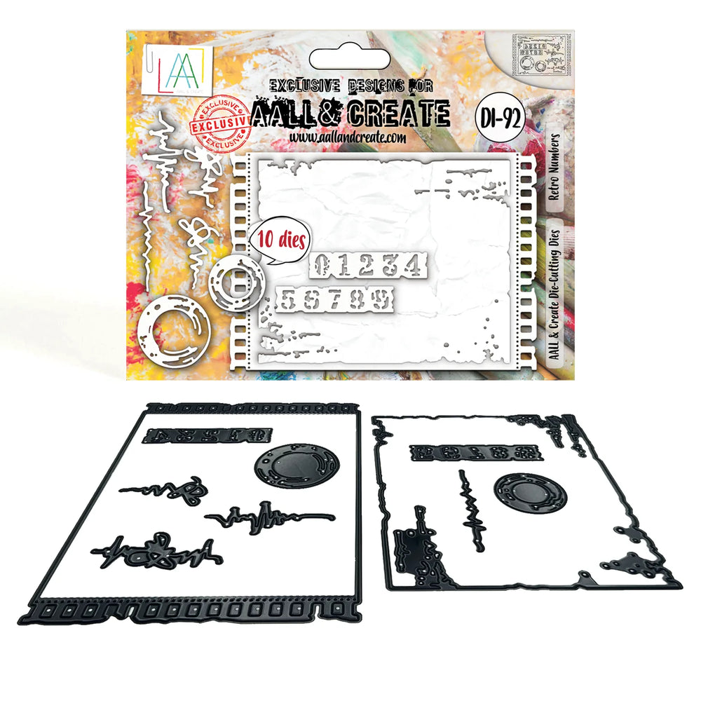 AALL and Create - Ensemble de matrices de découpe - Chiffres rétro