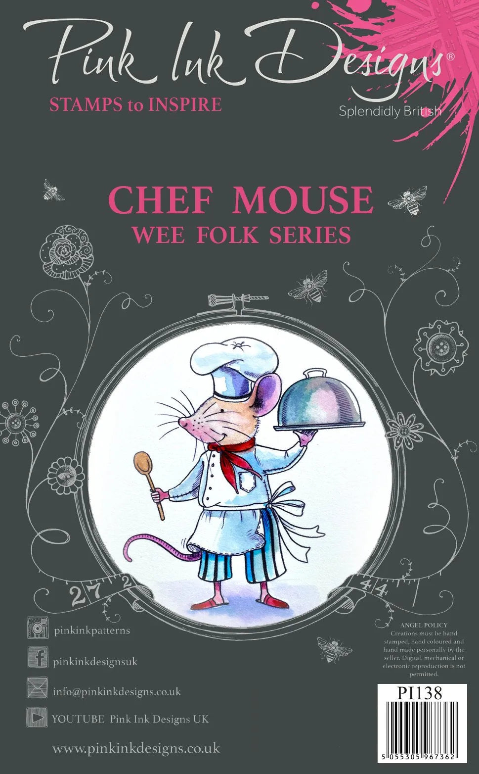 Pink Ink Designs Tampon Clé Tampon Souris Chef A7
