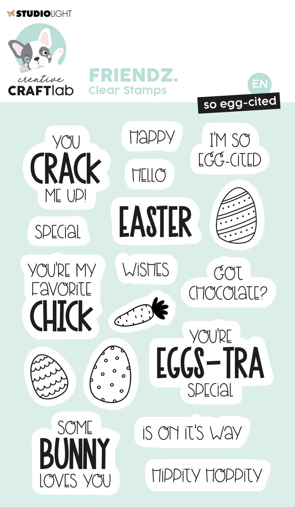 CCL Tampon Transparent So Egg-cited Friendz 141x96x3mm 17 PC nr.416