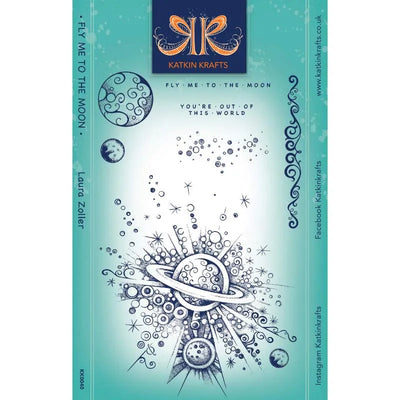 Katkin Krafts Envolons-nous vers la Lune Ensemble de tampons transparents 6 po x 8 po