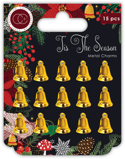 Craft Consortium Tis the Season - Breloques en métal - Clochettes dorées