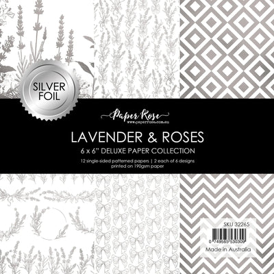 Lavande et Roses - Collection de papier argenté 6x6 32265