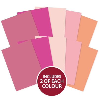 Papier cartonné Matt-tastic Adorable Scorable A4 x 10 feuilles - Roses