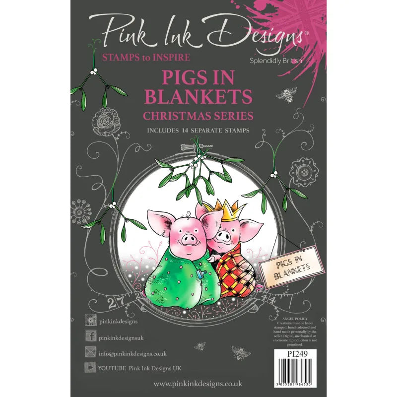 Pink Ink Designs Cochons en Couverture Ensemble de Tampons Clairs 6 po x 8 po