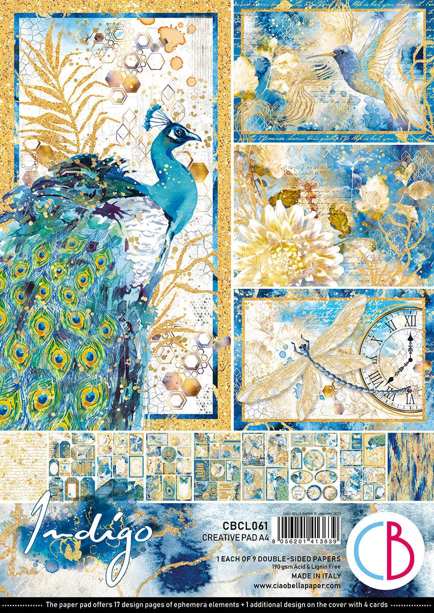 Bloc-notes créatif Indigo A4 9/paq