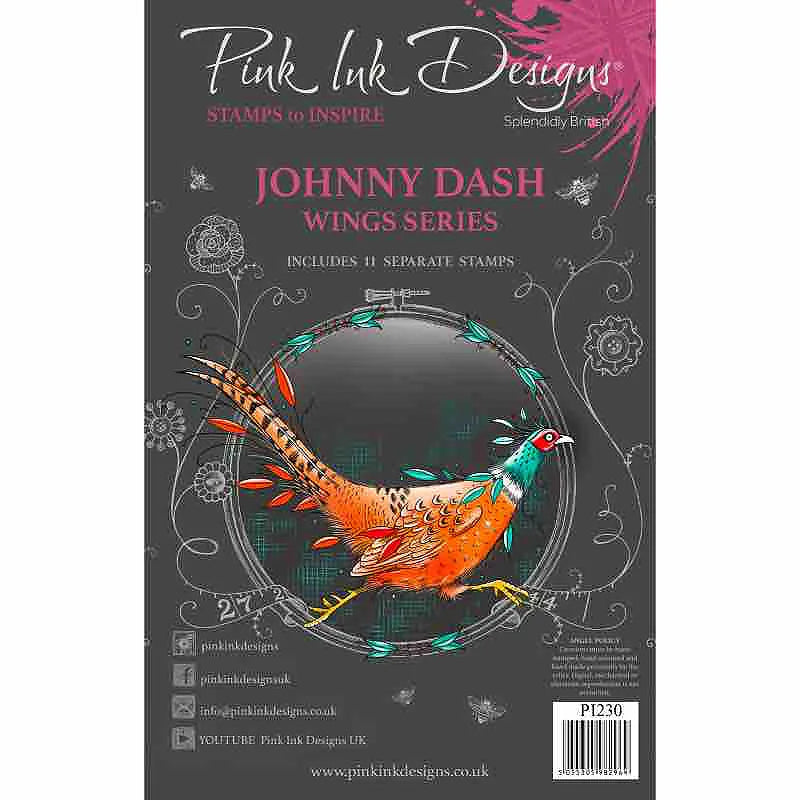 Pink Ink Designs Johnny Dash Ensemble de tampons transparents de 6 po x 8 po