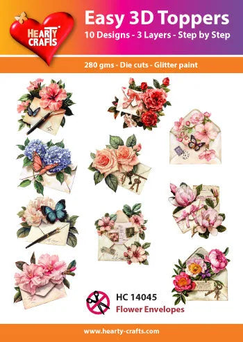 Hearty Crafts Topper Facile 3D - Enveloppes Fleuries