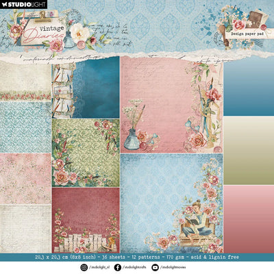 Bloc de papier SL Design Papier de fond Journaux vintage 36 feuilles